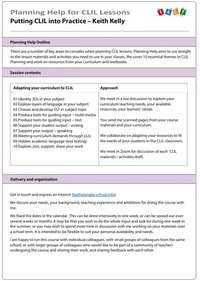 CLIL Lesson Planning Course - Putting CLIL into Practice